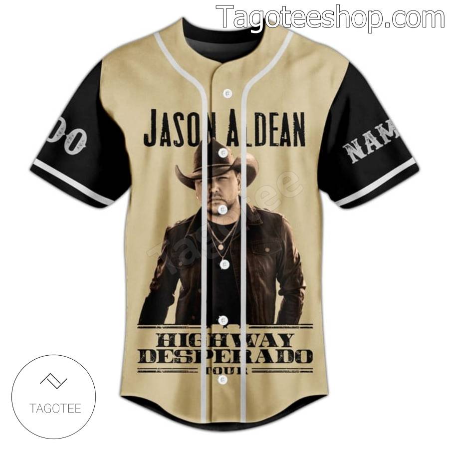 Jason Aldean Highway Desperado Tour Baseball Button Down Shirts a