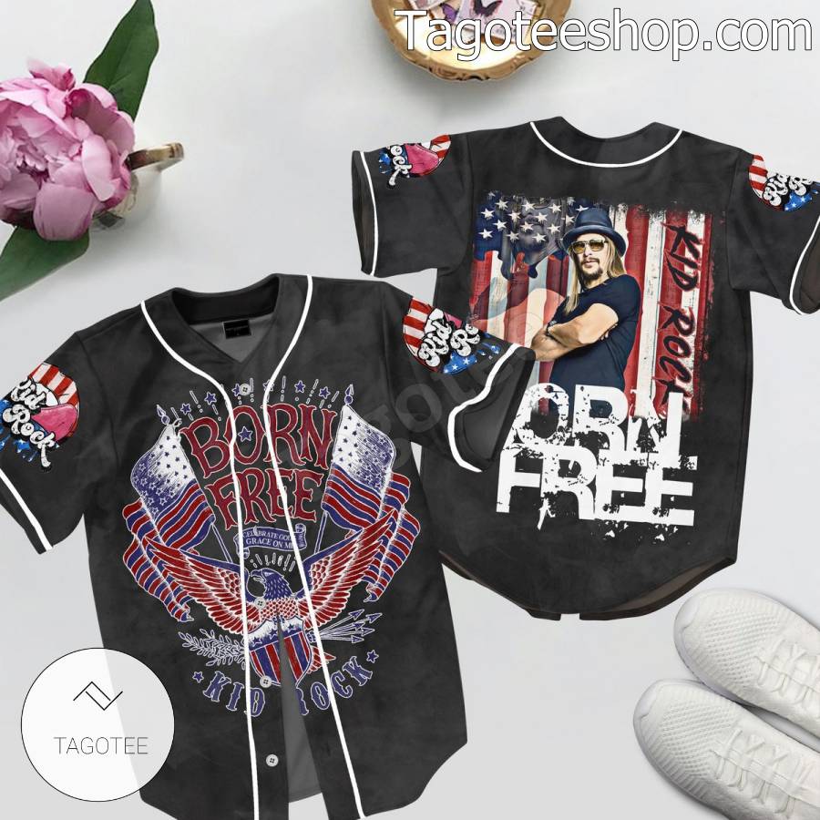 Kid Rock Born Free Baseball Button Down Shirts