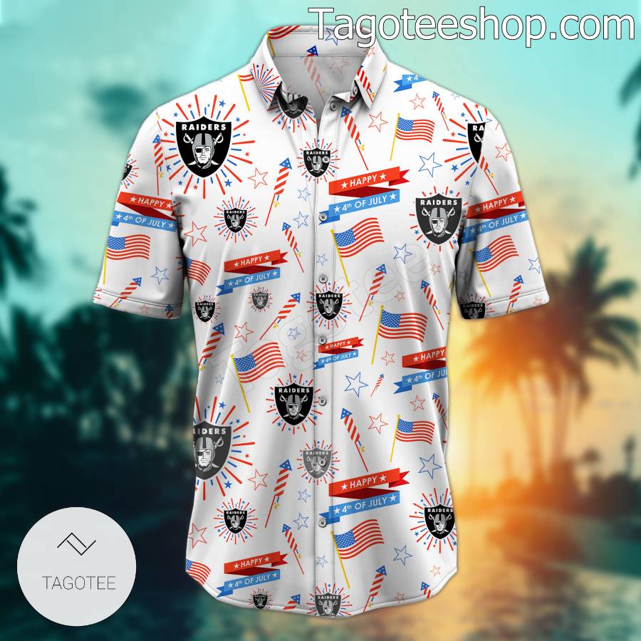 Las Vegas Raiders Happy 4th Of July Short Sleeve Shirts a