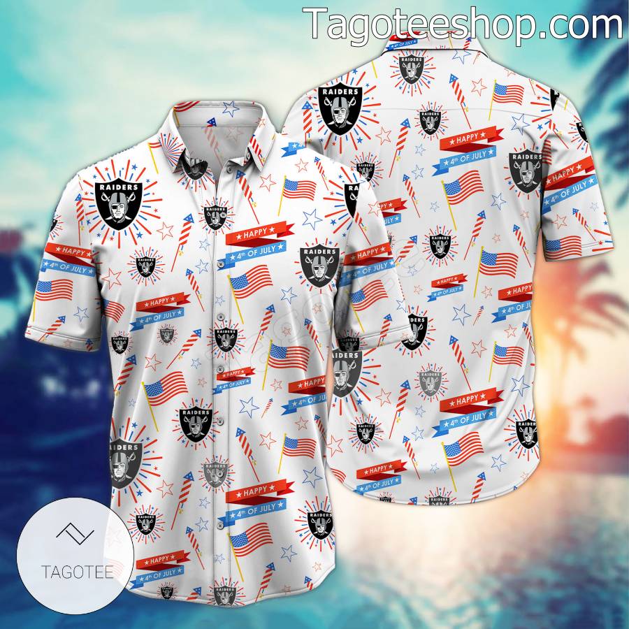 Las Vegas Raiders Happy 4th Of July Short Sleeve Shirts