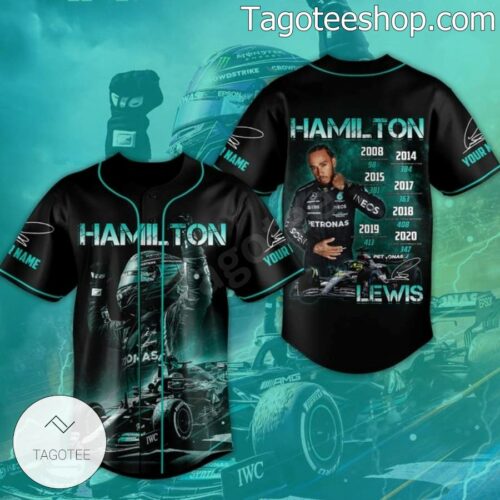 Lewis Hamilton Racer Signature Personalized Baseball Jersey