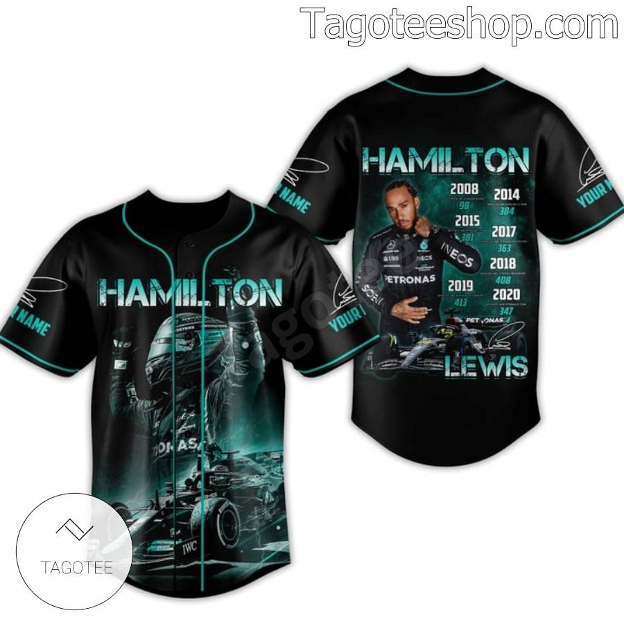 Lewis Hamilton Racer Signature Personalized Baseball Jersey a