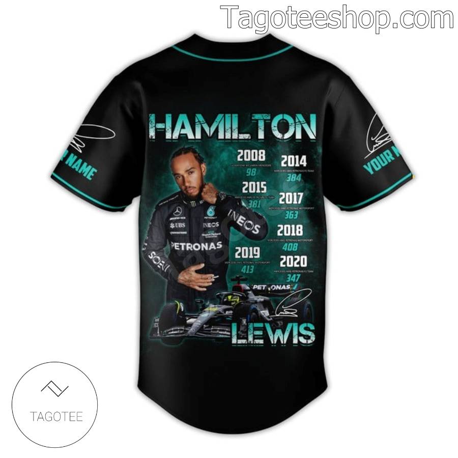 Lewis Hamilton Racer Signature Personalized Baseball Jersey c