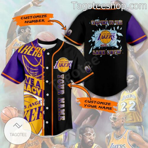 Los Angeles Lakers Welcome To The Lake Show Personalized Baseball Button Down Shirts