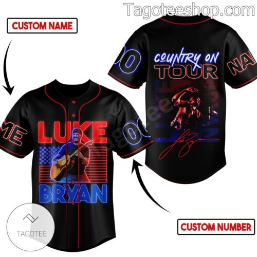 Luke Bryan Country On Tour Personalized Baseball Button Down Shirts