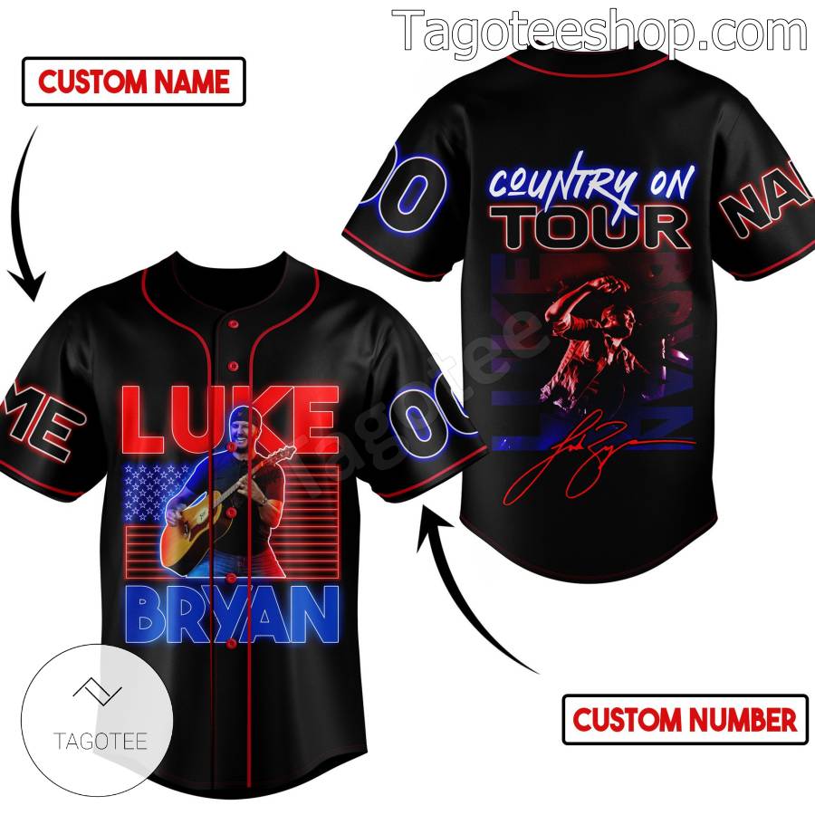 Luke Bryan Country On Tour Personalized Baseball Button Down Shirts: