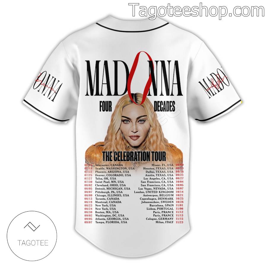 Madonna The Celebration Tour Baseball Jersey c