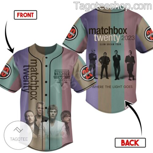 Matchbox Twenty 2023 Slow Dream Tour Where The Light Goes Baseball Button Down Shirts