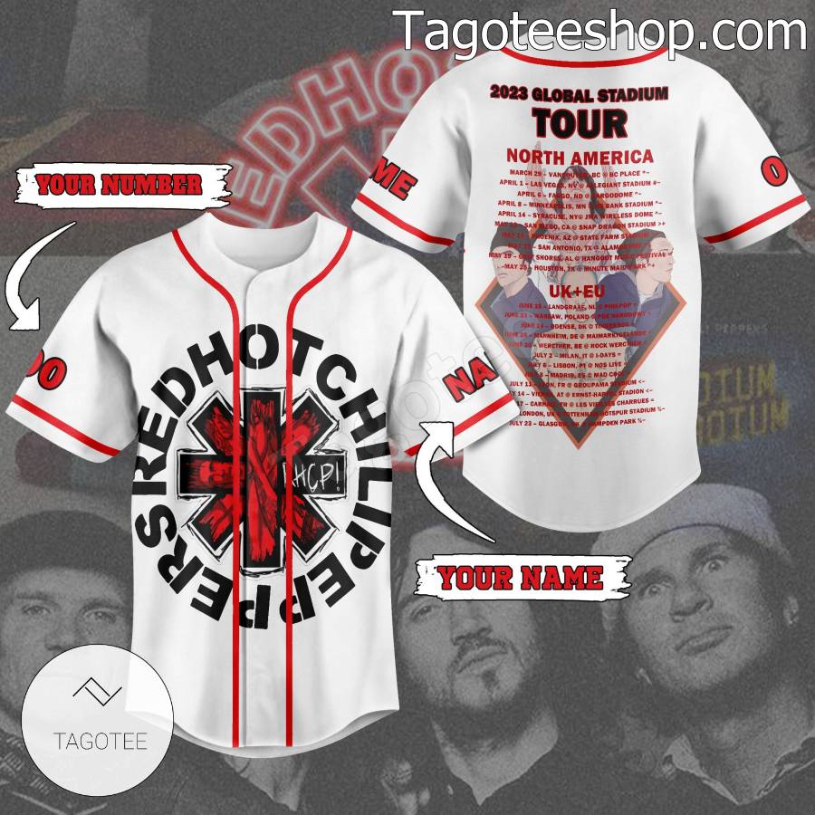 Red Hot Chilli Peppers 2023 Global Stadium Tour Personalized Baseball Button Down Shirts