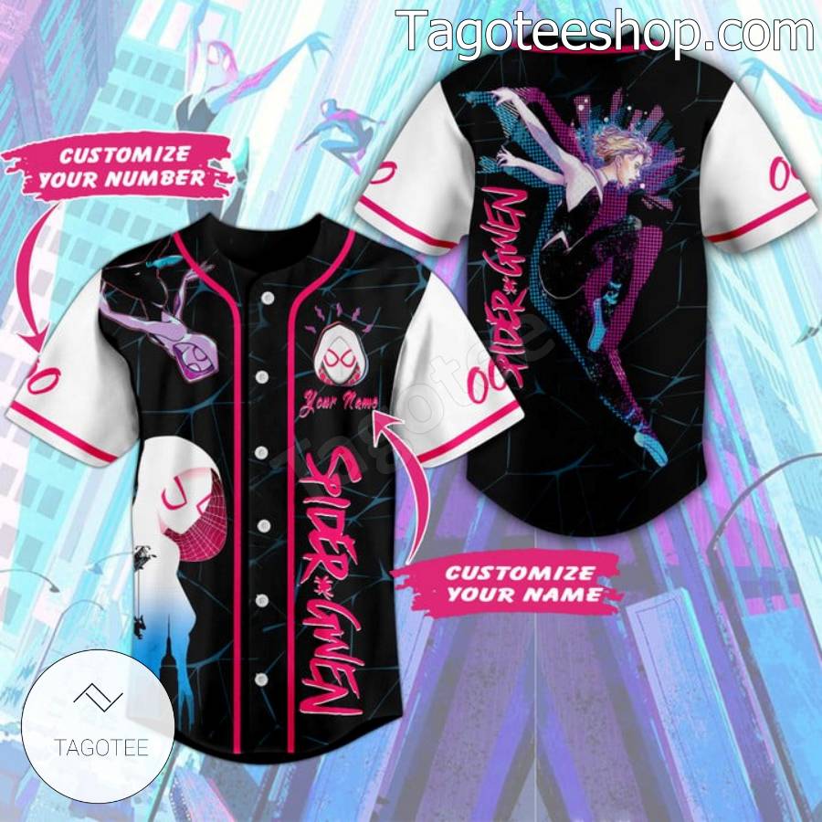 Spider-gwen Baseball Button Down Shirts