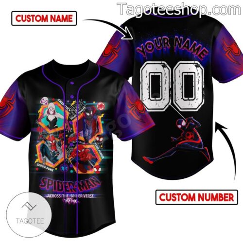 Spider-man Across The Spider-verse Part One Personalized Baseball Button Down Shirts