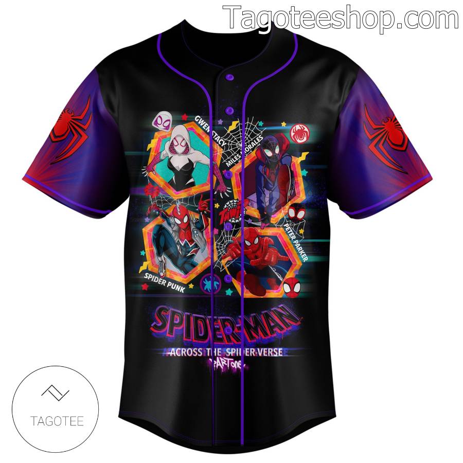 Spider-man Across The Spider-verse Part One Personalized Baseball Button Down Shirts a
