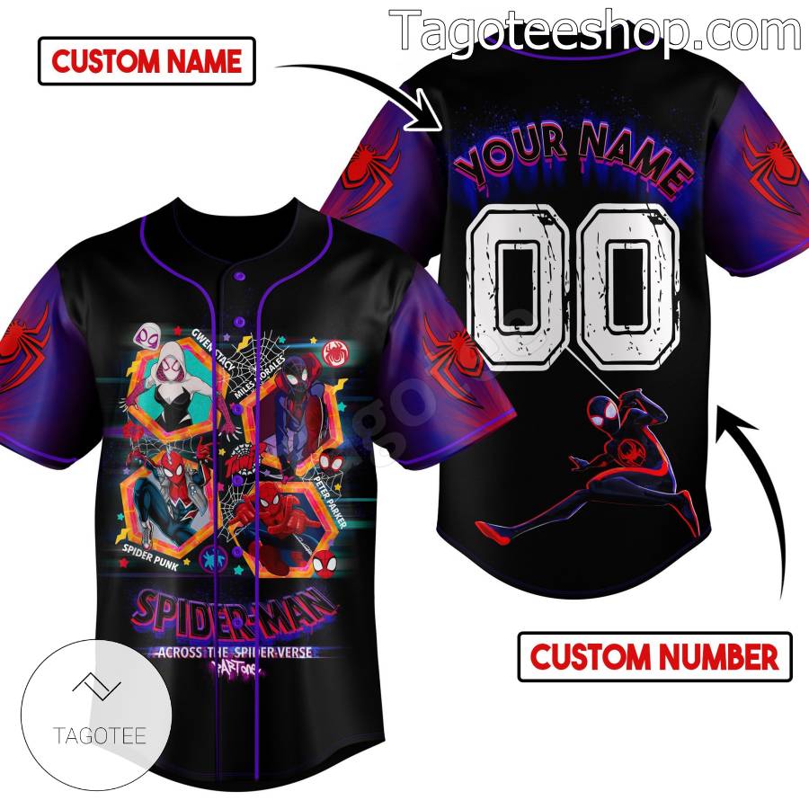 Spider-man Across The Spider-verse Part One Personalized Baseball Button Down Shirts