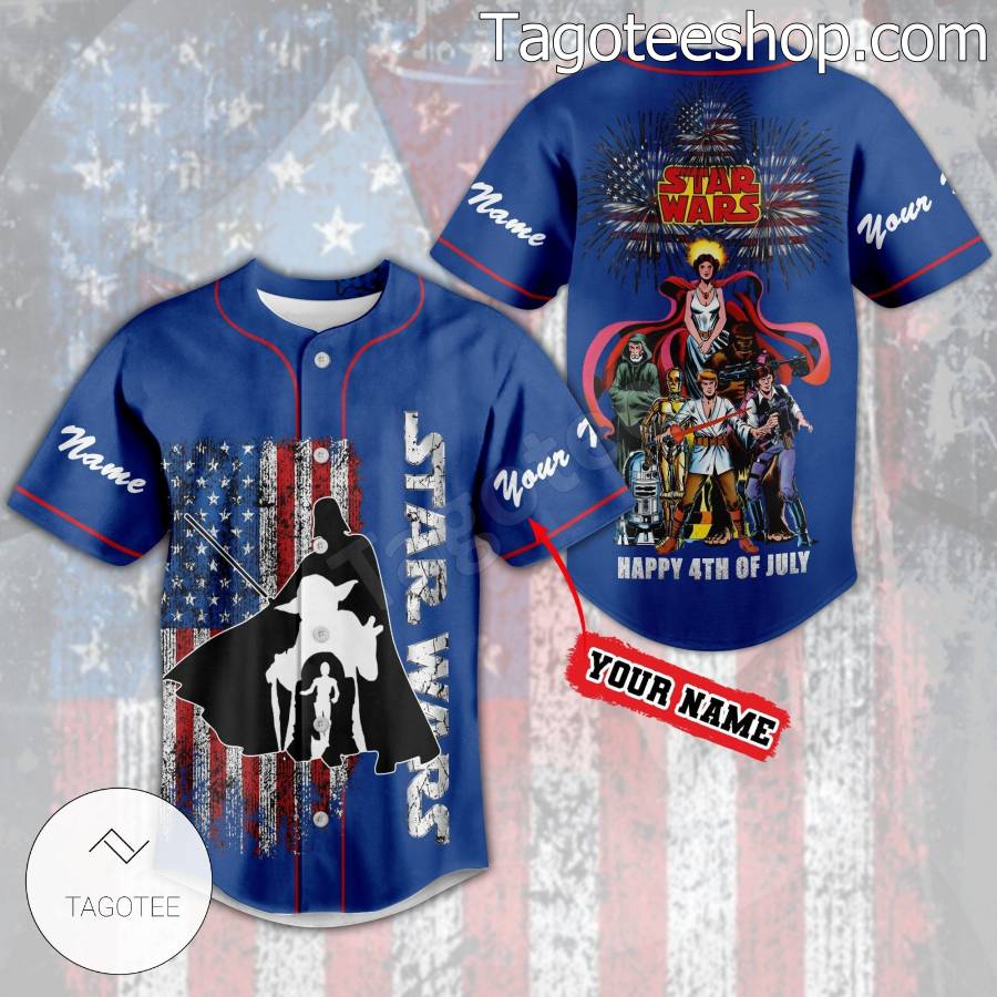 Star Wars Happy 4th Of July Personalized Baseball Jersey