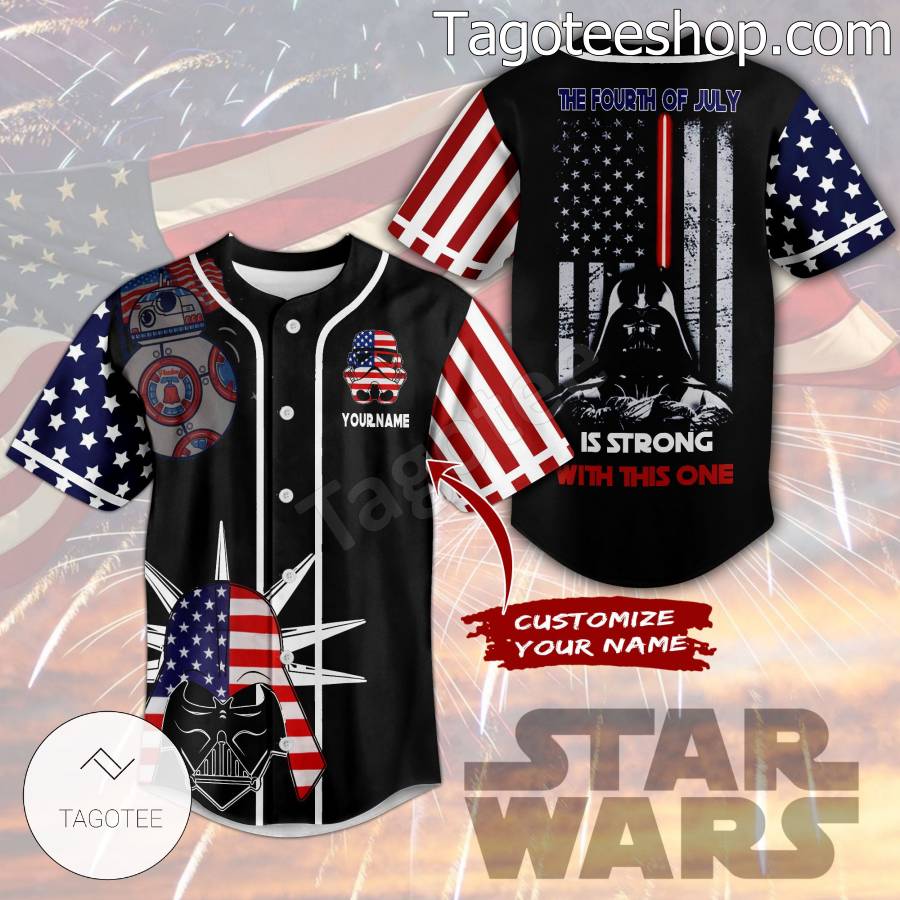 Star Wars The Fourth Of July Is Strong With This One Personalized Baseball Button Down Shirts