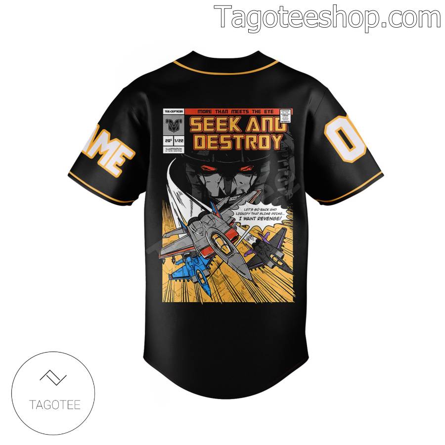 Starscream Seek And Destroy Personalized Baseball Button Down Shirts a