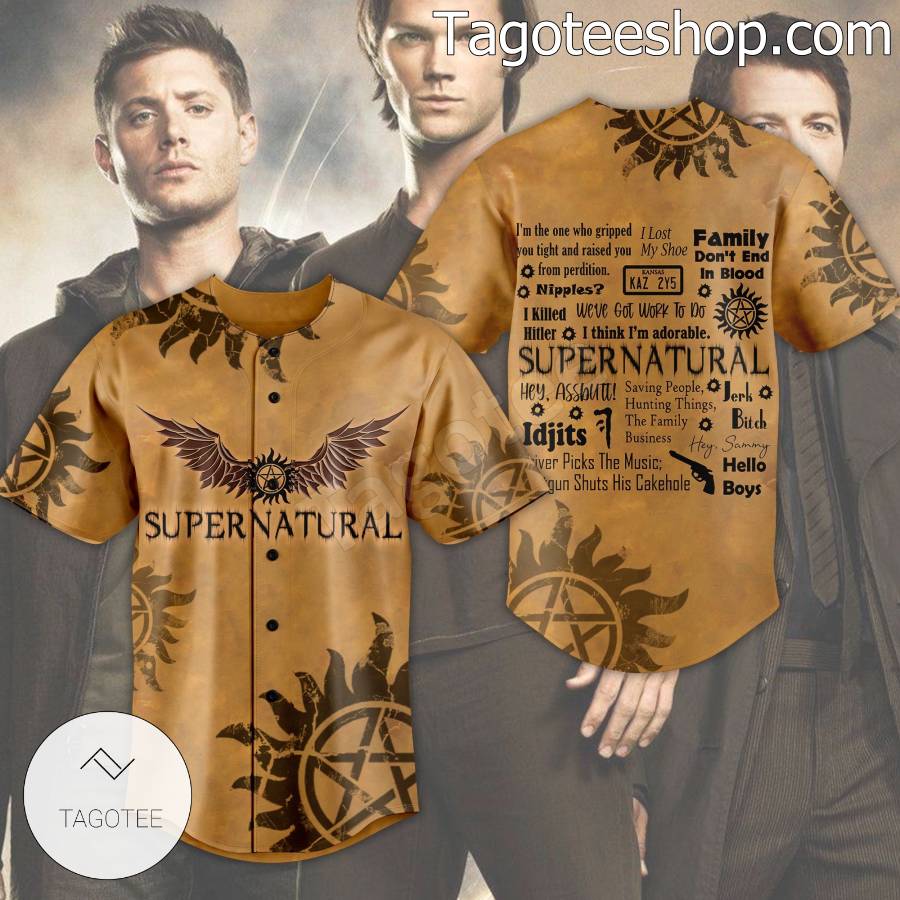 Supernatural Family Don't End In Blood Baseball Jersey