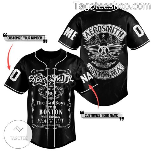 Aerosmith The Bad Boys From Boston Personalized Fan Baseball Shirts Sports