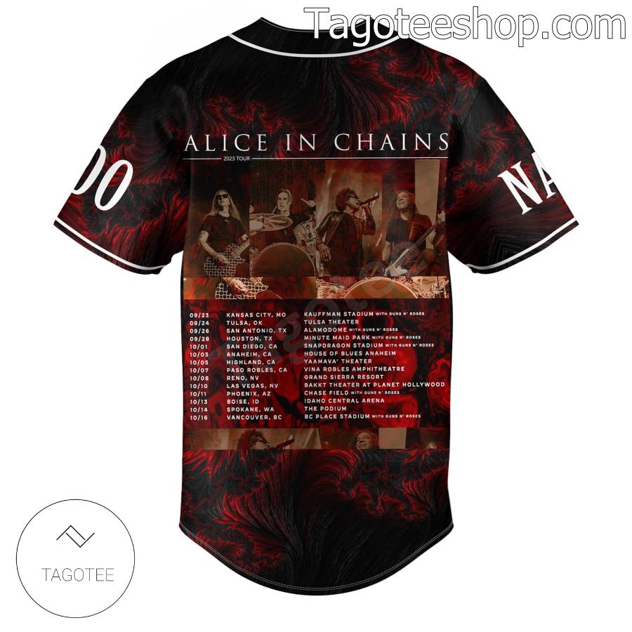 Alice In Chains 2023 Tour Personalized Fan Baseball Shirts Sports b