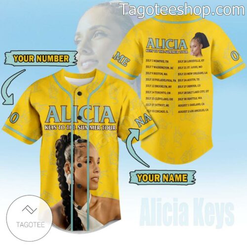Alicia Keys To The Summer Tour Yellow Personalized Fan Baseball Shirts Sports