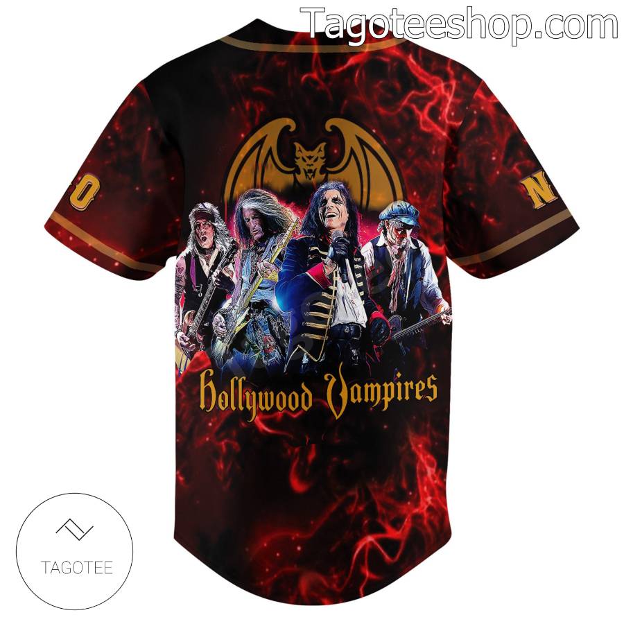 Bad As I Am Hollywood Vampires Baseball Button Down Shirts b