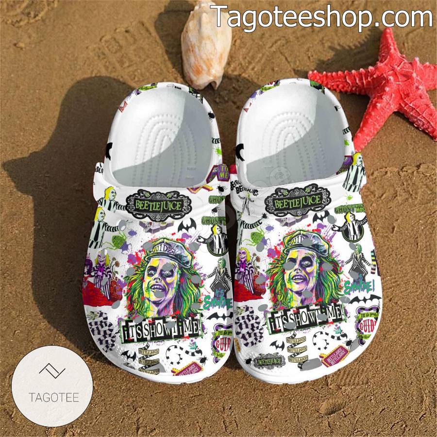 Beetlejuice It's Showtime Halloween Clogs Shoes b