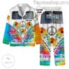 Hippie Bus Tie Dye Personalized Men Women Pajama Sleepwear Set a