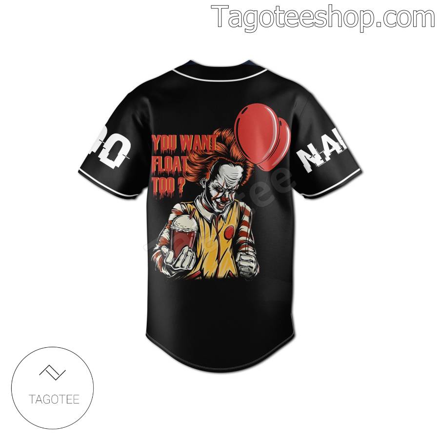 Pennywise Floats Halloween Baseball Jersey a