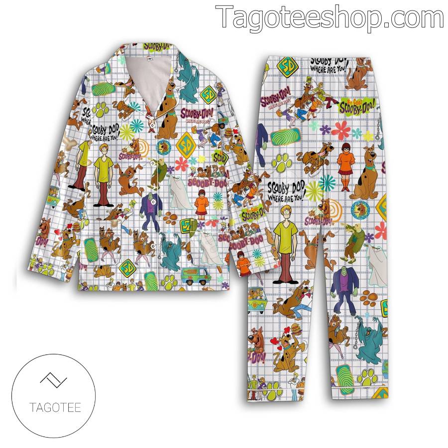 Scooby Doo Plaid Pattern Matching Pajama Sleep Sets a