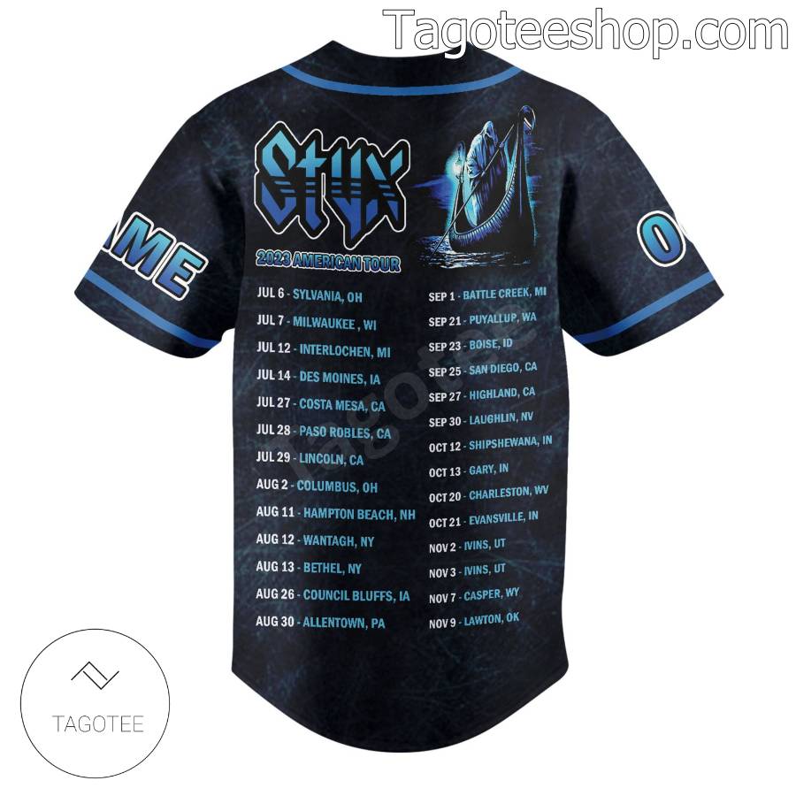 Styx 2023 American Tour Baseball Button Down Shirts b