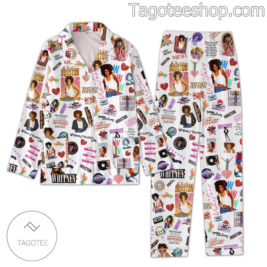 Whitney Houston Music Pattern Matching Pajama Sleep Sets a