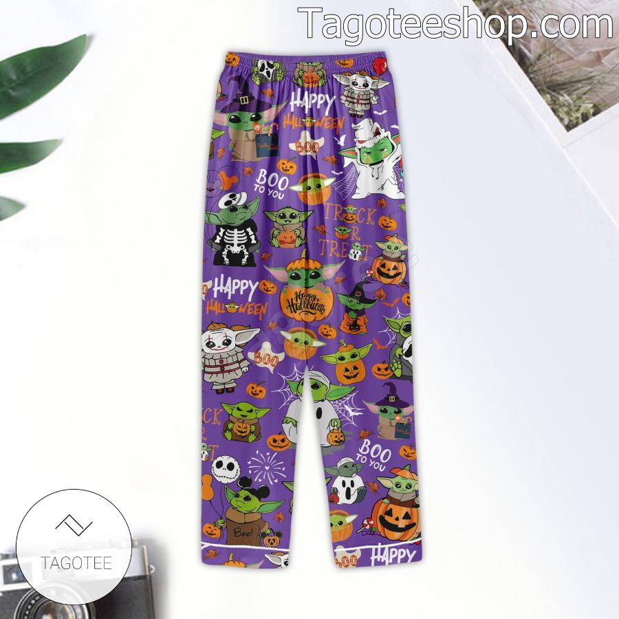 Baby Yoda Happy Halloween Trick Or Treat Matching Pajama Sleep Sets b