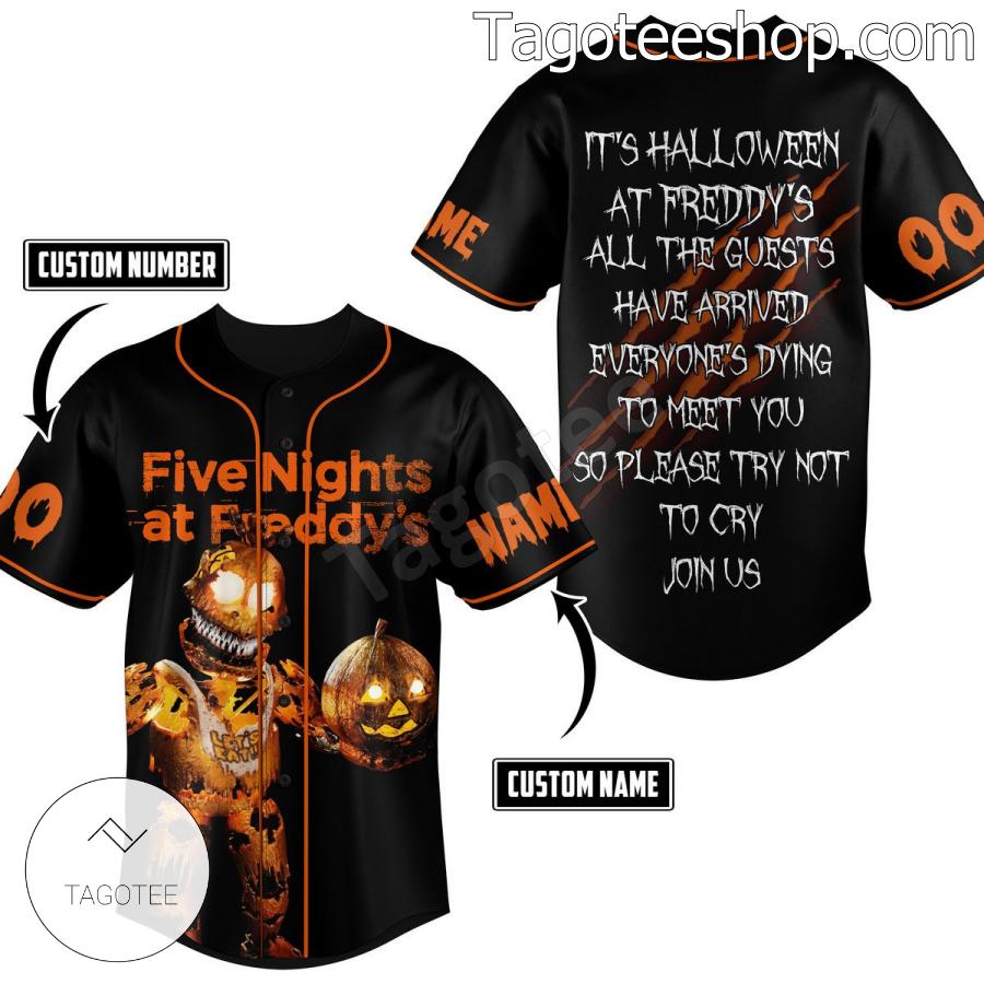 Five Nights At Freddy's It's Halloween At Freddy's Custom Jersey Shirt