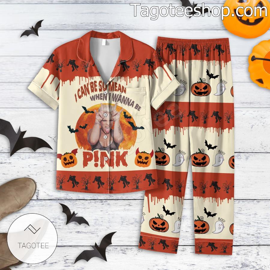 I Can Be So Mean When I Wanna Be Pink Halloween Matching Pajama Sleep Sets