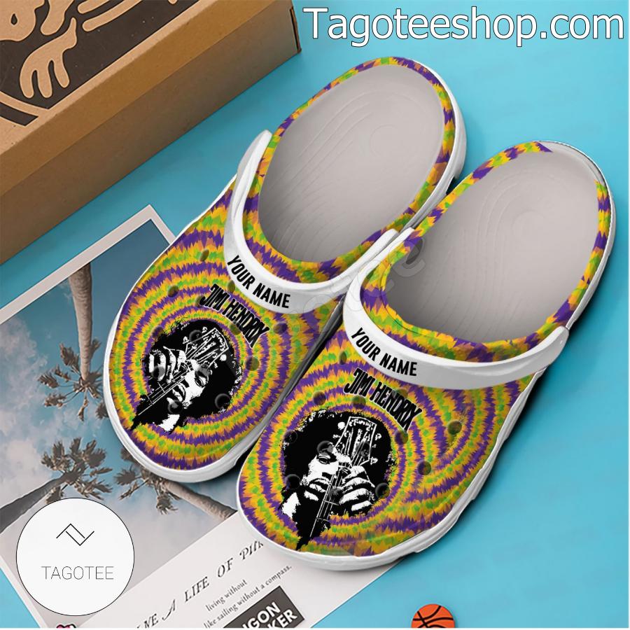 Jimi Hendrix Tie Dye Personalized Crocs Shoes a