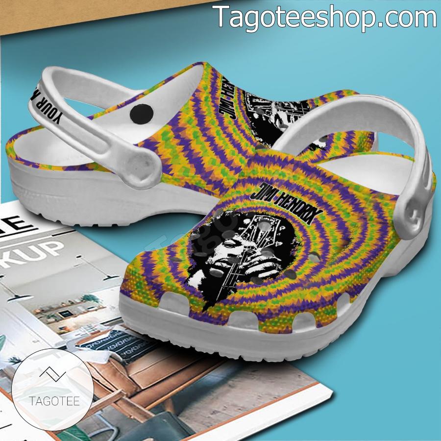 Jimi Hendrix Tie Dye Personalized Crocs Shoes b