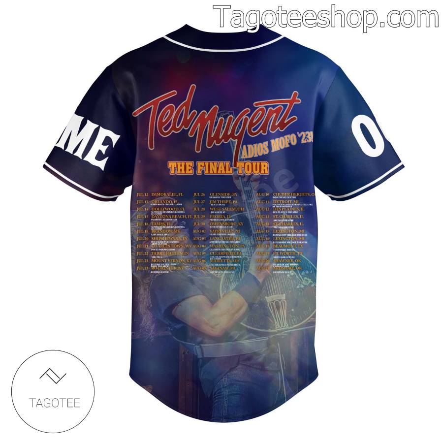 Ted Nugent Adios Mofo '23 The Final Tour Personalized Baseball Jersey b