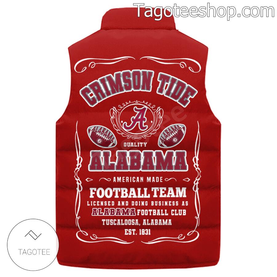 Alabama Crimson Tide American Made Football Team Puffer Sleeveless Jacket b