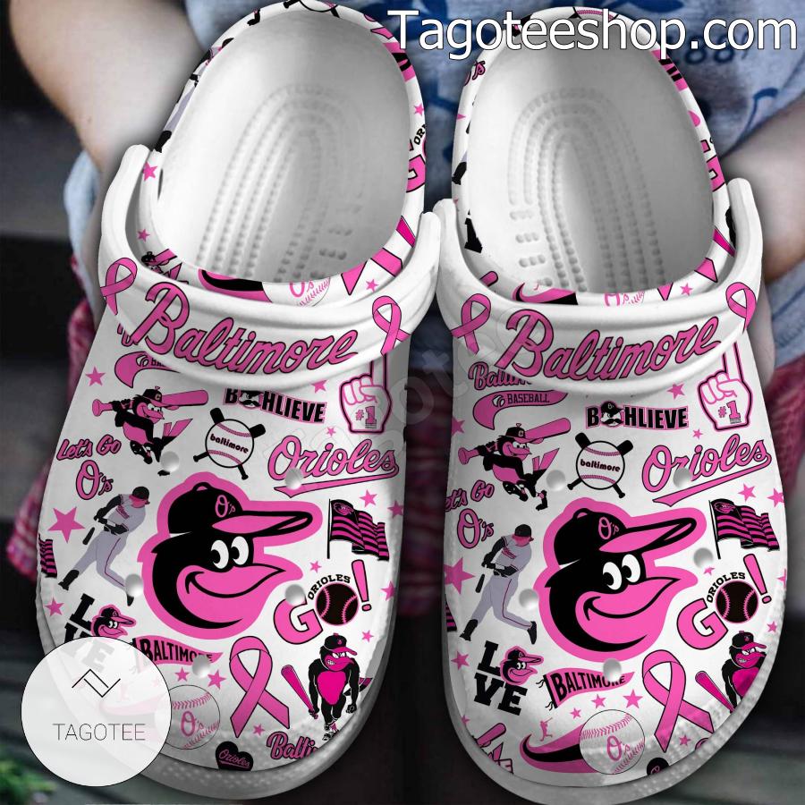 Baltimore Orioles Pink Pattern Crocs Clogs