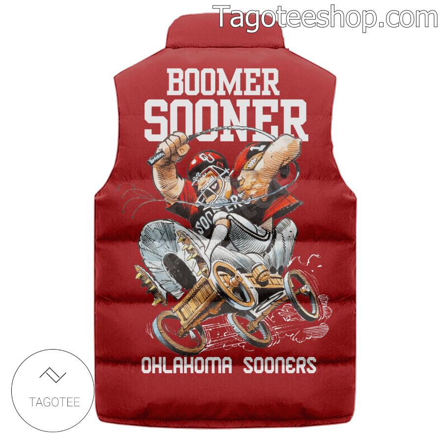 Boomer Sooner Oklahoma Sooners Puffer Sleeveless Jacket b
