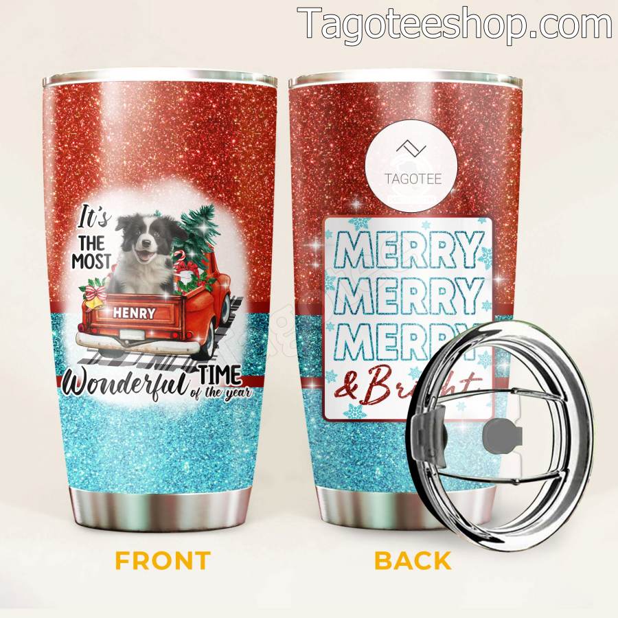 Border Collie Dog It's The Most Wonderful Time Of The Year Tumbler