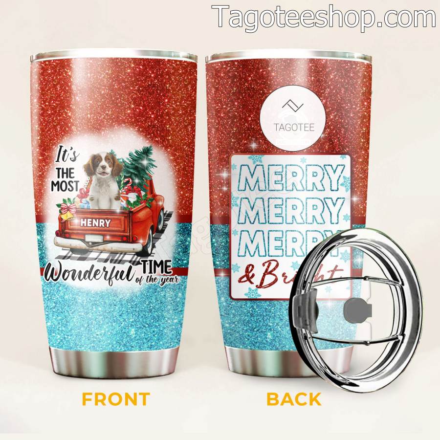 Brittany Dog It's The Most Wonderful Time Of The Year Tumbler