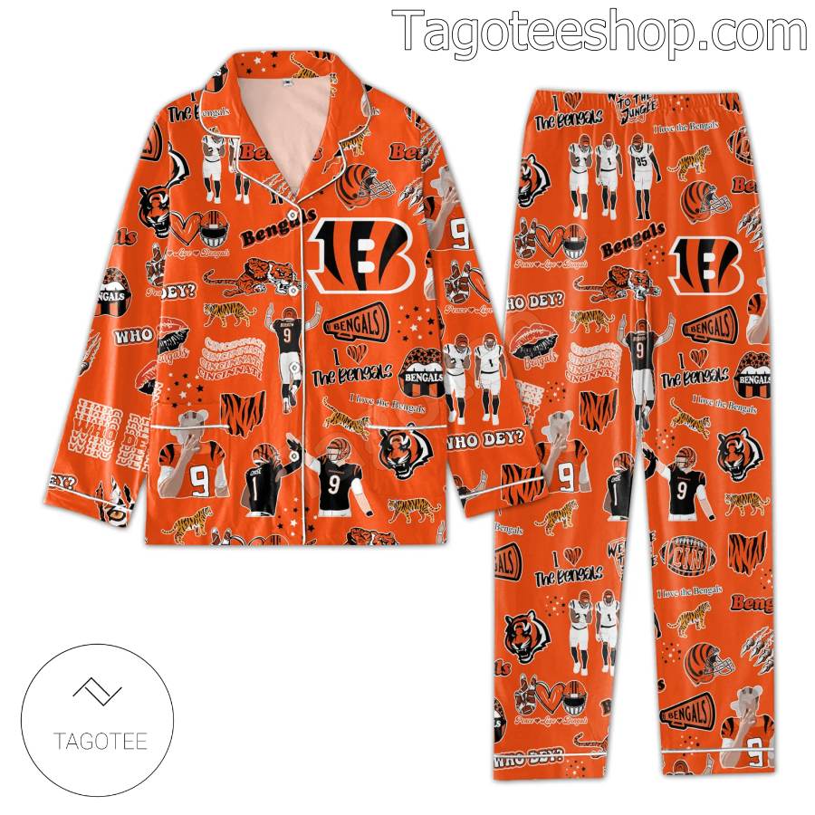 Cincinnati Bengals Football Pattern Pajama Sleep Sets a