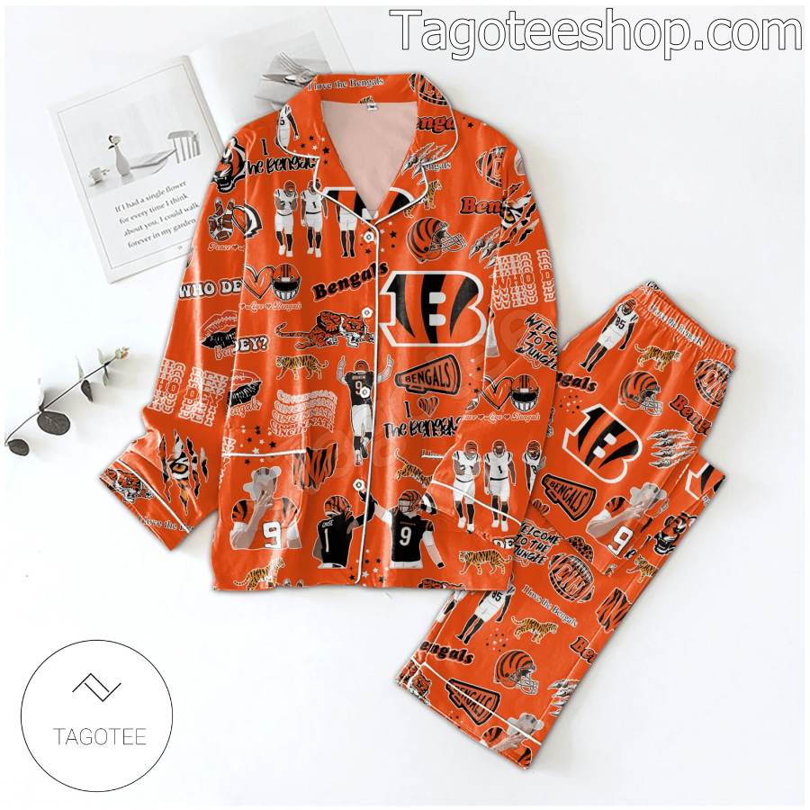 Cincinnati Bengals Football Pattern Pajama Sleep Sets