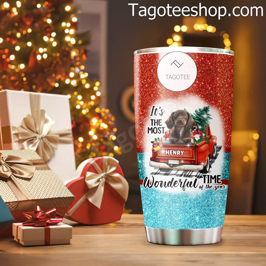 Dachshund Dog It's The Most Wonderful Time Of The Year Tumbler b