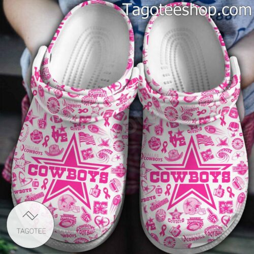 Dallas Cowboys Pink Pattern Crocs Clogs