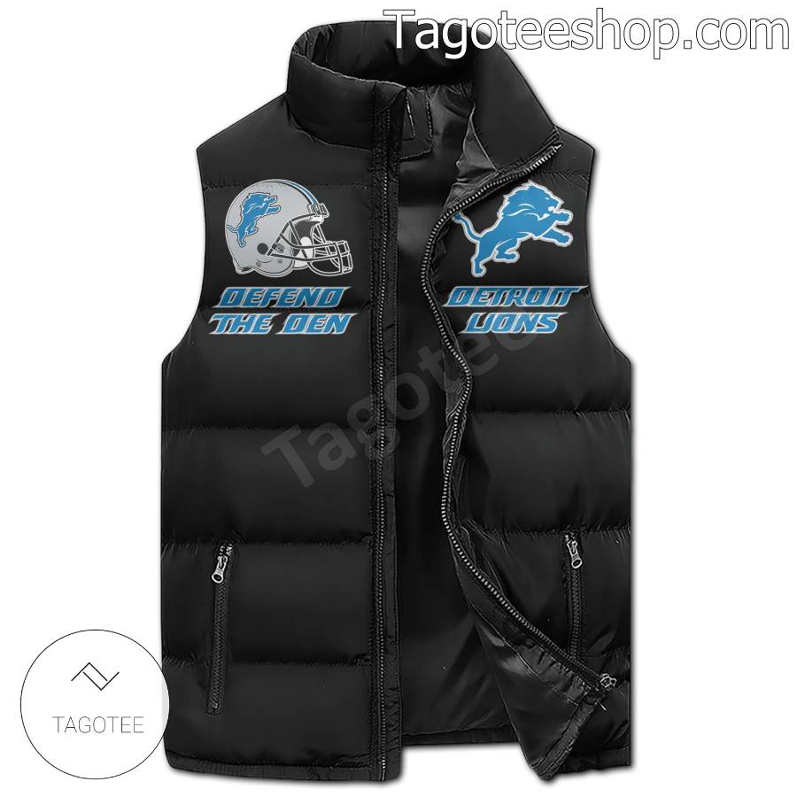 Detroit Lions One Pride Forever Puffer Sleeveless Jacket a