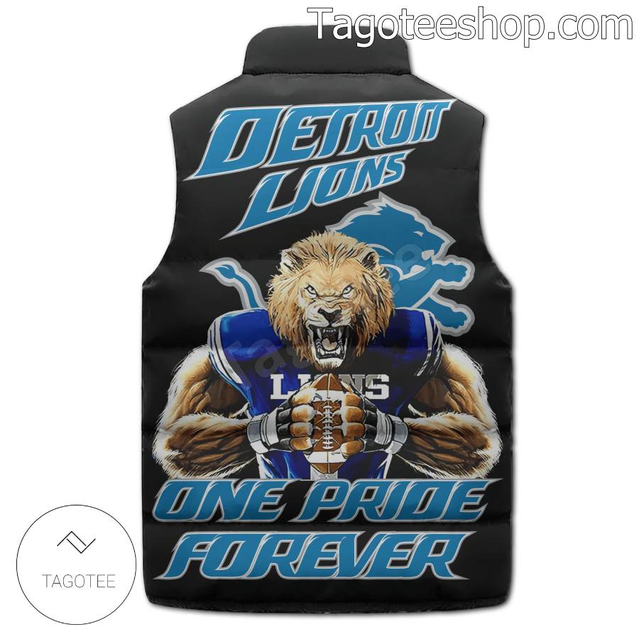 Detroit Lions One Pride Forever Puffer Sleeveless Jacket b