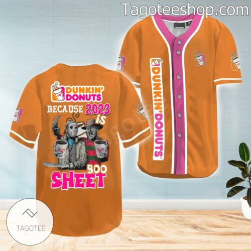Dunkin' Donuts Because 2023 Is Boo Sheet Halloween Baseball Jersey