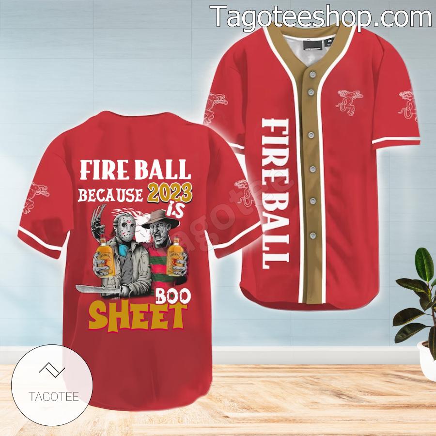 Fireball Because 2023 Is Boo Sheet Halloween Baseball Jersey
